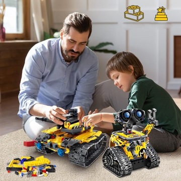 ZABAWKA KLOCKI CODE PROGRAMOWANY ROBOT RC 672 ELEMENTY APP KONTROLA + LED