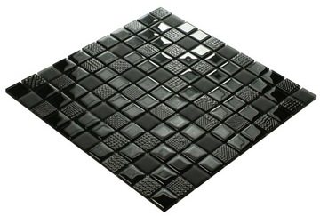 Черная стеклянная мозаика BLACK GLAMOUR, декор
