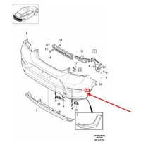 фото thumb №10, Volvo c30 відбивач бампера заднього lewego 31283891 оригінальний