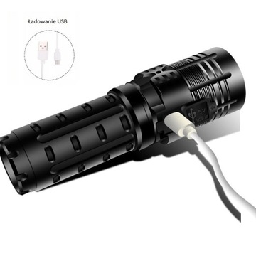 МОЩНЫЙ ФОНАРИК Cree XHP70 USB с ЖК-дисплеем + 26650 ячеек
