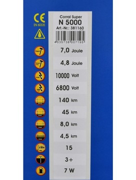 Elektryzator Corral N5000 dziki konie bydło 4,8J