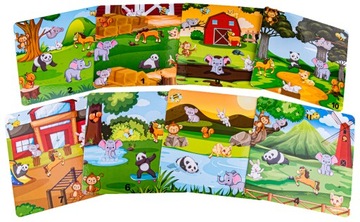 GRA LOGICZNA ZRĘCZNOŚCIOWA ZOO ZWIERZĘTA tablica
