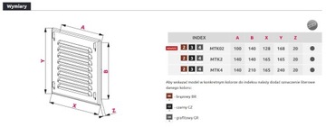 AWENTA MTK02CZ РЕШЕТКА ВЕНТИЛЯЦИОННАЯ 11x14 ЧЕРНАЯ