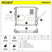 Радиатор воды ridex 470r0579 к renault clio 1 b/c57, 5/357 в Украине, фото thumb