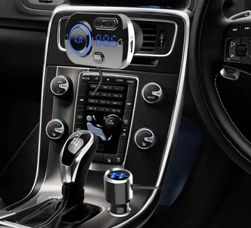 АВТОМОБИЛЬНЫЙ FM-ПЕРЕДАТЧИК BLUETOOTH БЫСТРОЕ ЗАРЯДНОЕ УСТРОЙСТВО 2x USB AUX