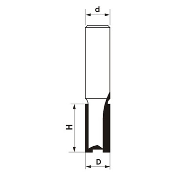 GLOBUS ПРЯМАЯ ФРЕЗА CNC ПРЕМИУМ ДЕРЕВЯННАЯ ДОСКА H=20 D=6 d=6 FT906-0606-0001
