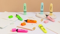 BIC HIGHLIGHTER FLAT — школьный и офисный набор маркеров, неоновые и пастельные цвета, 8 шт.