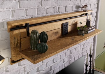 Полка подвесная деревянная Mango Metal Loft RAILWAY