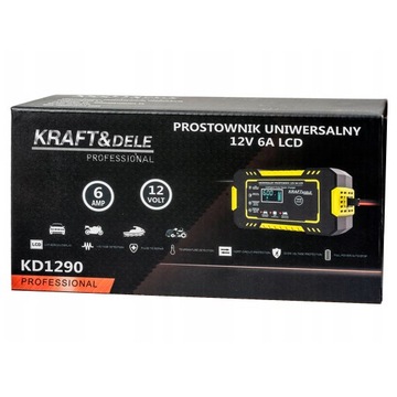 PROSTOWNIK AUTOMATYCZNY AKUMULATOROWY LCD FUNKCJA NAPRAWY 12/24V 5A/10A