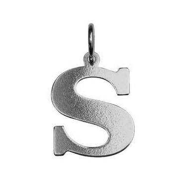 SREBRNY NASZYJNIK 50 cm DUŻA LITERKA LITERA + pudełko