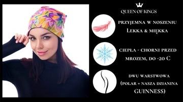 Термоактивная женская спортивная шапка Queen of Kings с флисом GREEN 2 QOK