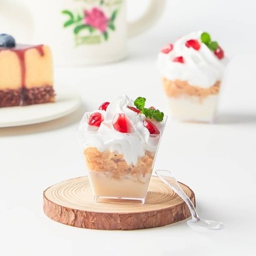 Чашки Контейнеры для десертов Квадратные чашки 24 pcs Назначение Десертный сладкий стол