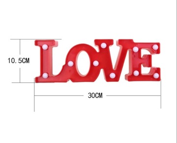 LITERY LITERKI LED ŚWIECĄCE BIAŁE LOVE 3D 10.5CM