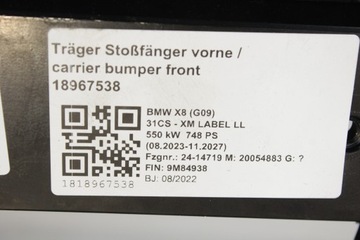 фото thumb №9, Бампер капот pas перед радіатор крила bmw g09 xm label c4p 748hp