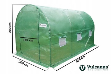 DUŻY TUNEL FOLIOWY OGRODOWY SZKLARNIA folia UV 3,5x2x2m WZMOCNIONY+ SZNUREK