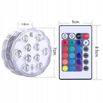 4x ПОДВОДНЫХ ОСВЕЩЕНИЯ ДЛЯ БАССЕЙНА RGB СВЕТОДИОДНАЯ ЛАМПА С ДИСТАНЦИОННЫМ УПРАВЛЕНИЕМ