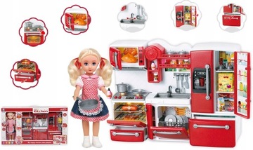 КУХНЯ ДЛЯ КУКОЛЬНОГО ДОМА МЕБЕЛЬ RED + DOLL