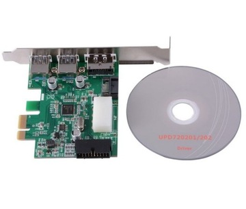 Контроллер PCI-E 1x - 2x USB3.0 + eSATAp + 19PIN