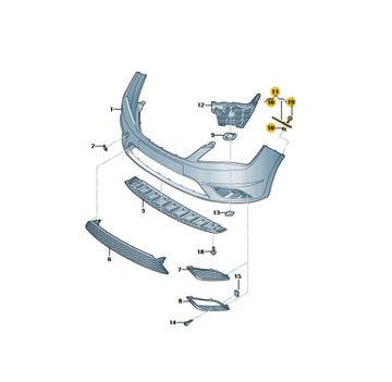 фото thumb №11, Оригинальный держатель бампера seat 5fj807049c