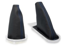 Купити Mini cooper r56 комплект чохли важеля чорна шкіра нитки granatowe, фото thumb