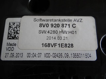 фото thumb №5, Спидометр манометр 8v0920871c audi a3 s3 дизель