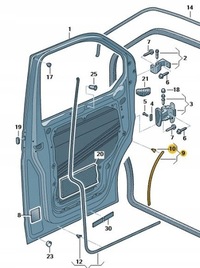 фото thumb №13, Прокладка дверь водителя правые перед оригинальный номер vw transporter t5 t6 7h0837566a