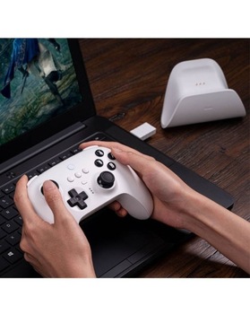 Pad 8BitDo Ultimate 80NA USB BL 2.4GHz DOCK Switch Windows White Biały