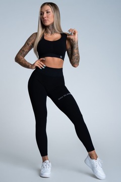 Gym Glamour Legginsy Push up Deep Black L Leginsy bezszwowe do ćwiczeń