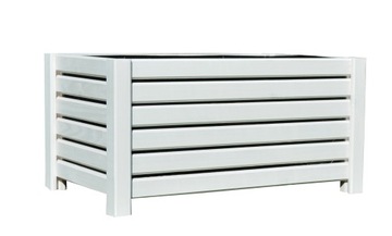 ДЕРЕВЯННЫЙ САДОВЫЙ ЦВЕТОЧНЫЙ ЦВЕТОК 60x38x30 БЕЛЫЙ