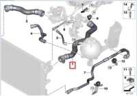 Bmw 5 g30 пабтрубок  радиатора воды правая  17128572905 oem Цена, фото thumb