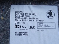 фото thumb №9, Коврик обшивка салона skoda rapid spaceback 5ja 12-19 5jb863367d