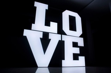 Kolorowe litery LOVE 3D 100cm podświetlane LED RGB