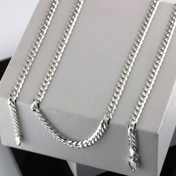 Męski Łańcuszek, Pancerka Diamentowana 60 cm 3,8 mm Srebro 925 plus Gratis