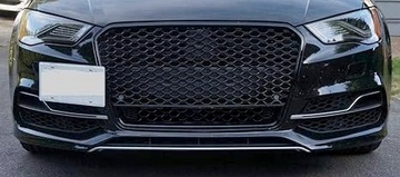 фото thumb №11, Решітка радіатора+ ґрати audi a3 8v 12-16 rs3 вигляд quattro чорний блиск сота сота