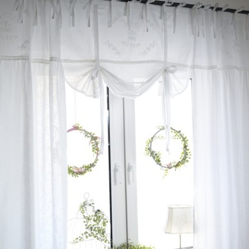 Хлопковая римская штора со шнурками Shabby Embroidery