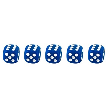 ZESTAW 5 KOSTEK K6 RPG KOŚĆ SZEŚCIOŚCIENNA NIEBIESKA 1,6 CM