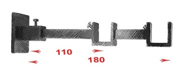 Karnisz kwadro metalowy podwójny 350 cm