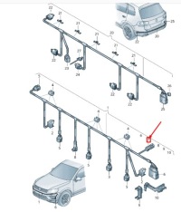 Vw touareg 7p mk2 жгут трубопровод камеры w передний бампере 7p6971298k Цена, фото thumb