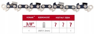 ŁAŃCUCH TNĄCY KONAR 3/8 1.3mm ROLKA 1640