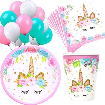 Topper urodzinowy JEDNOROŻEC unicorn HAPPY BIRTHDAY piker dekoracja na tort