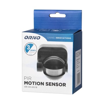 Датчик движения 180 градусов IP44 1200Вт черный OR-CR-201/B Orno