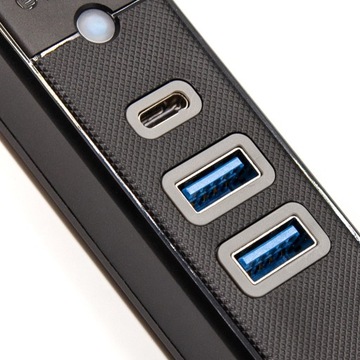 Orico Hub черный USB-A — 2x USB 3.1 + 1x USB-C, встроенный кабель 15 см