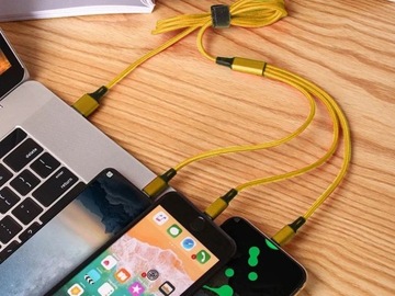 USB-кабель 3 в 1 для телефона, кабель Lightning для iPhone, micro USB type-c, 1,2 м, злотых