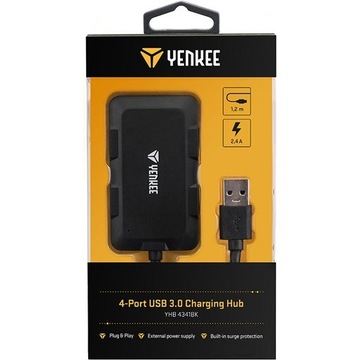 Зарядный концентратор YENKEE с 4 USB-портами YHB 4341BK,