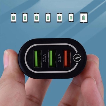 Быстрое настенное зарядное устройство QC 3.0, 3 кабеля USB + USBC TYPE C, быстрая зарядка