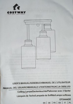 ELEGANCKA Lampa sufitowa wisząca - 3 klosze E27