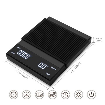 ТОЧНЫЕ КУХОННЫЕ ВЕСЫ ДЛЯ КОФЕ ВЕСЫ ДЛЯ ЭСПРЕССО 3 КГ/0,1 Г G, ML, OZ LED