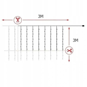 СВЕТОВАЯ ЗАВЕСА 300LED ЛАМП УДАЛЕННАЯ ГИРЛАНД 3х3м