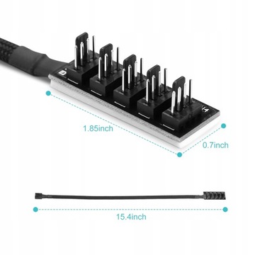 HUB PWM SPLITTER 5X 4 PIN ДЛЯ ВЕНТИЛЯТОРОВ
