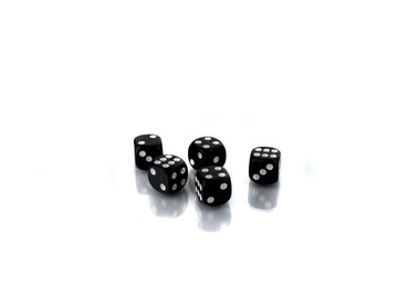 НАБОР ИЗ 25 ЧЕРНЫХ КУБИКОВ D6 ДЛЯ РПГ, 1,1 СМ